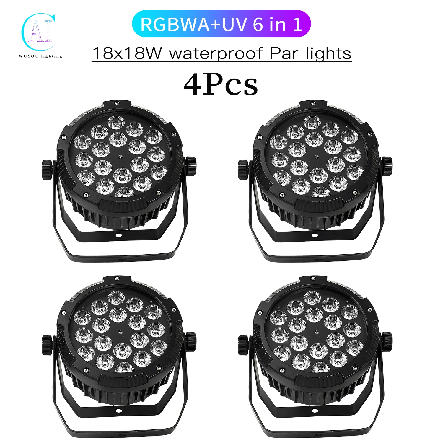 

4Pcs/Lots 18x12W RGBW/18x18WRGBWA UV 6 in 1 LED Waterproof Par Light DJ Disco Festival Outdoor Performance Stage Lighting