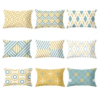 30x50cm yellow blue geometric striped curved rectangle pillowcase stripes plaids print sofa throw pillows boho decor home