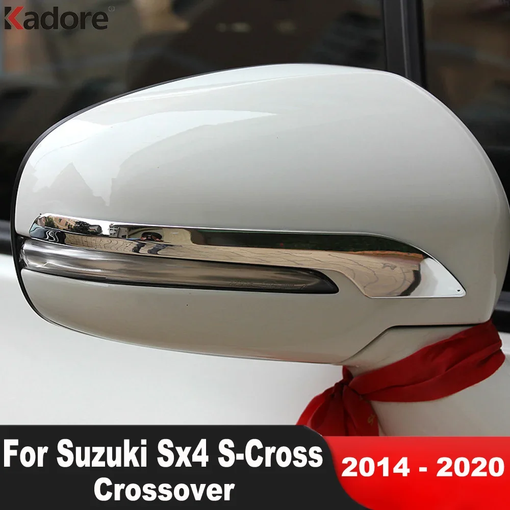 

Накладка на зеркало заднего вида для Suzuki Sx4 S-Cross кроссовера 2014-2019 2020, хромированная полоса на боковое зеркало автомобиля, внешние аксессуары
