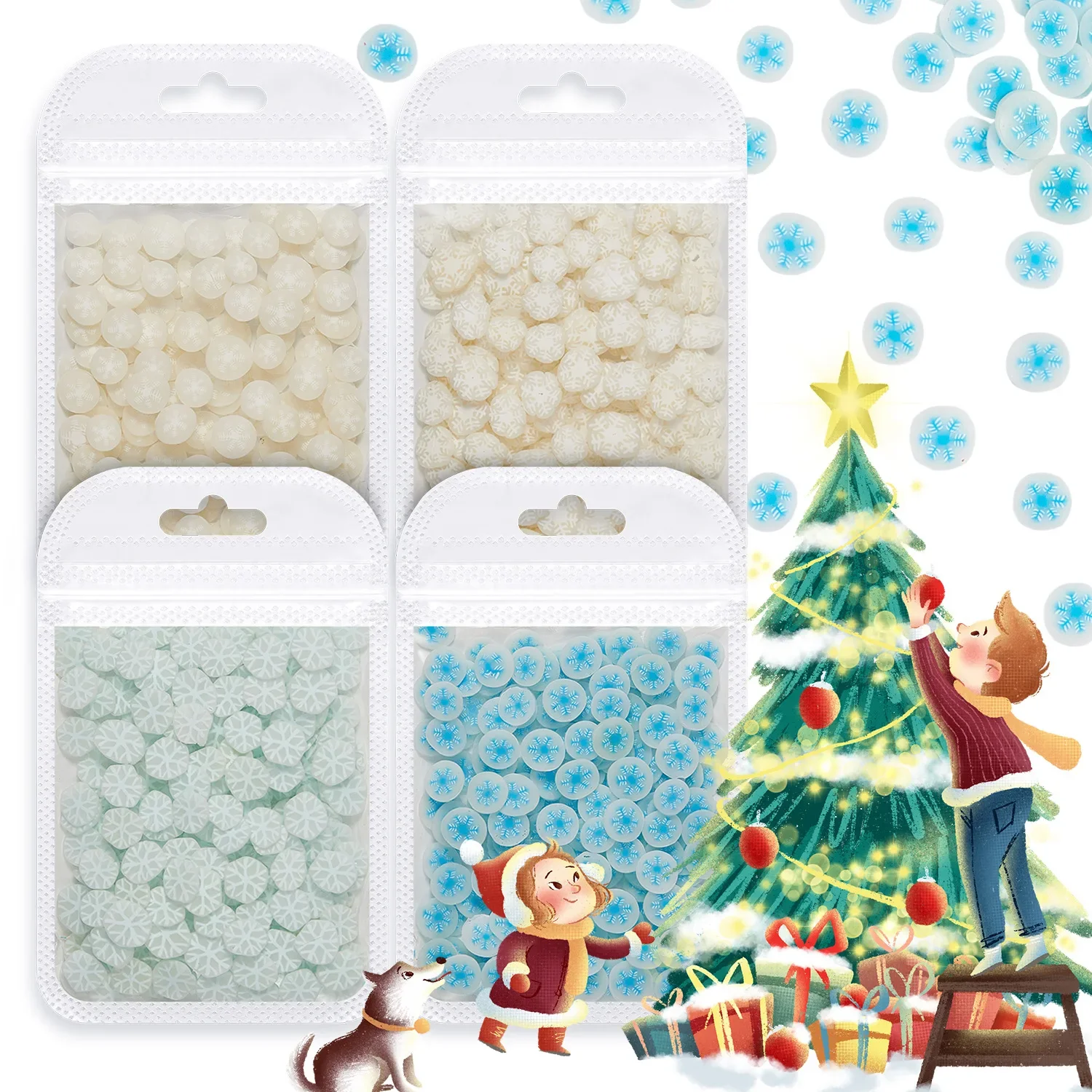 Рождественская керамика ломтики слайма Хрустальная глина эпоксидный