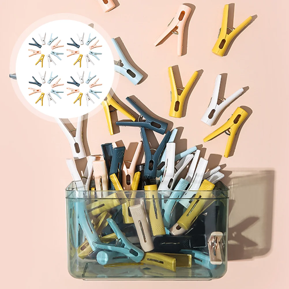

30pcs Plastic Quilt Clamp Plastic Clothes Clips Windproof Clothespins (Random Color)