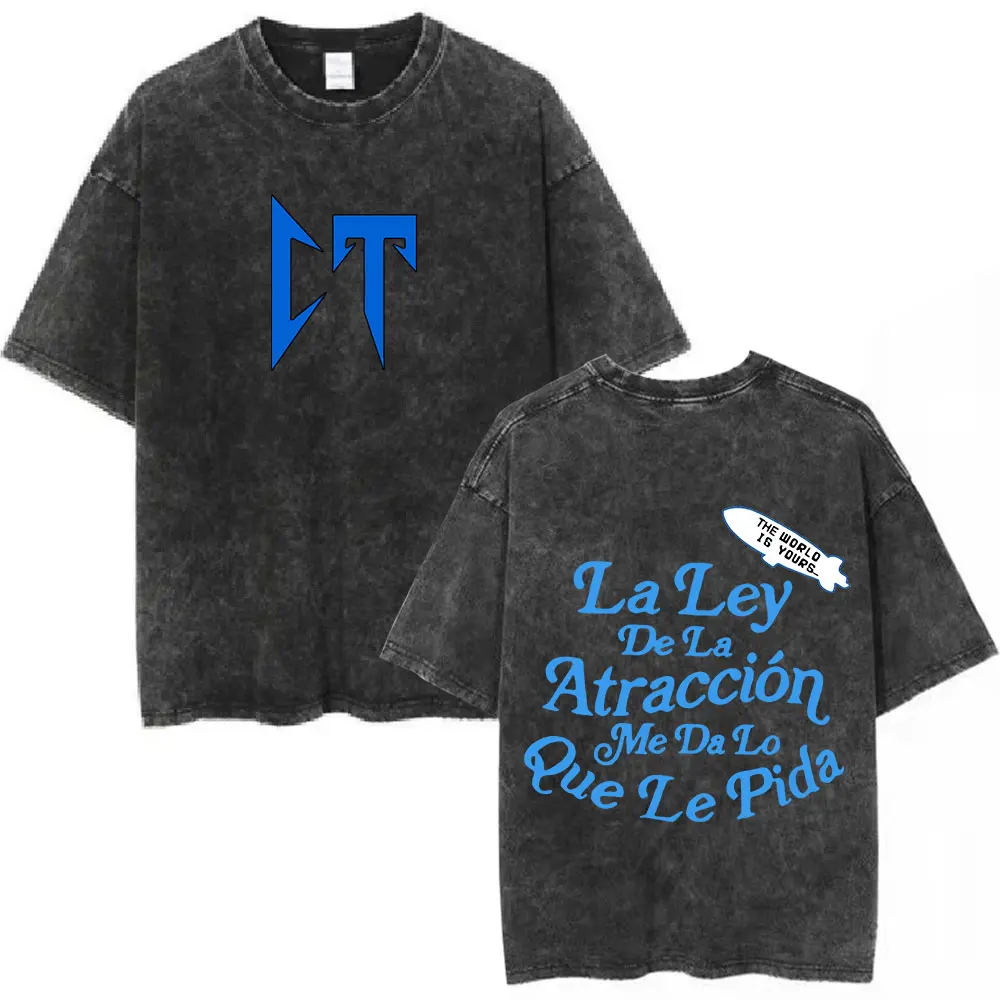 Винтажная промытая футболка Natanael Cano Nata Монтана модная мужская и женская