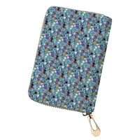 floral style pattern card bag lightweight capacity long coin purse high quality reusable female zipper card holder