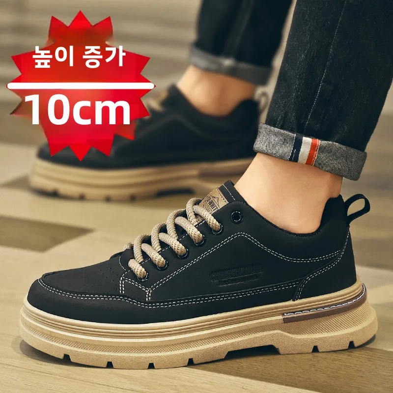 Мужские ботинки для подъема 0 см/8 см/6 см осенняя британская ретро Обувь мужские