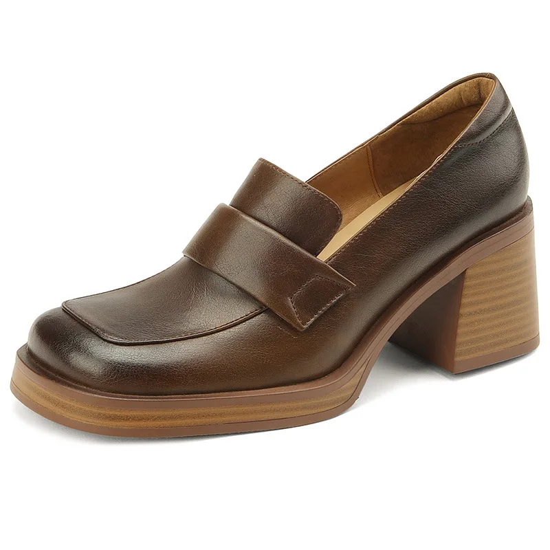 Women Loafers Mary Jane Shoes Retro 