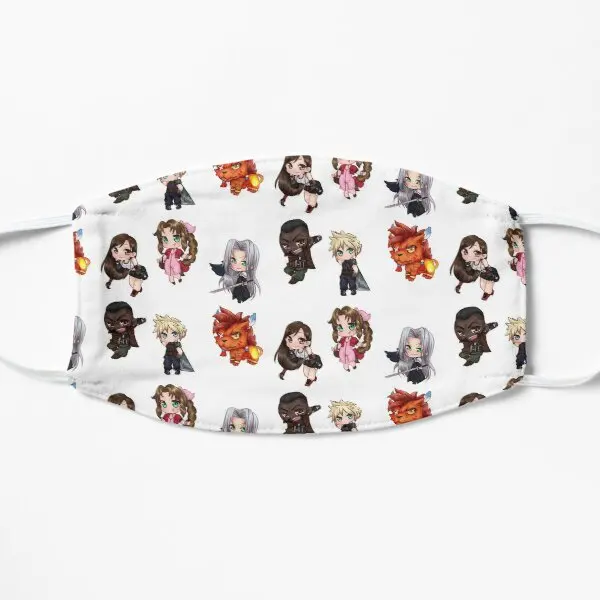 

Chibi Final Fantasy Vii Flat Printing Face Mask Haze Cartoon Cute Pattern Protective Sport Mouth Dustproof Winter Unisex