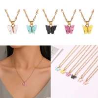 korean ins butterfly necklace pendant beauty girls 6 colors
