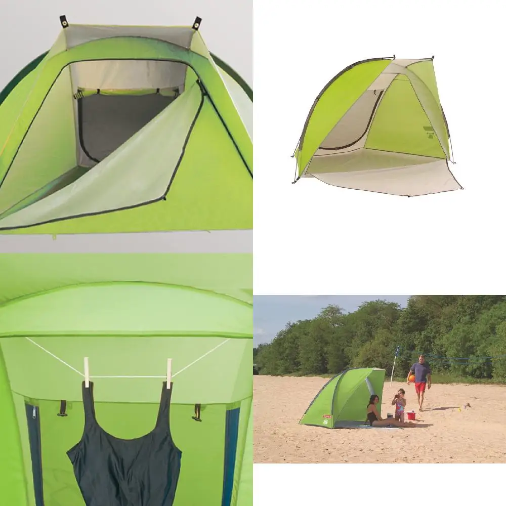 

Enjoy Effortless, Portable Comfort with this Green Beach Sun Tent - Perfect for Outdoors!