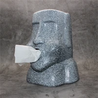 resin easter island stone tissue box household paper towel pumping creatives stone portrait for easter day decoration bar tool
