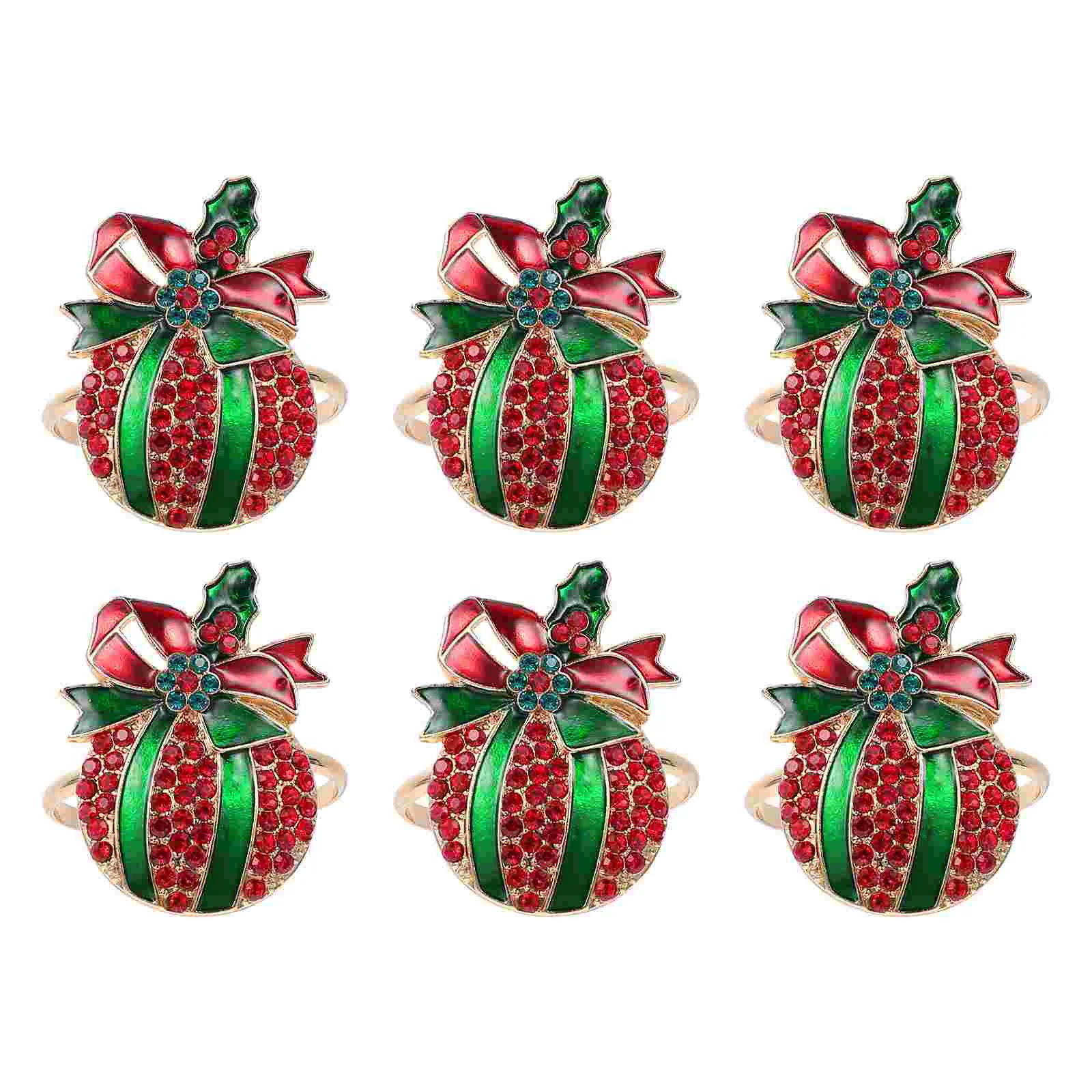 

Napkin Rings Christmas Holders Jingle Bell Bandsholiday Deer Metal Serviette Buckle Festive Crystal