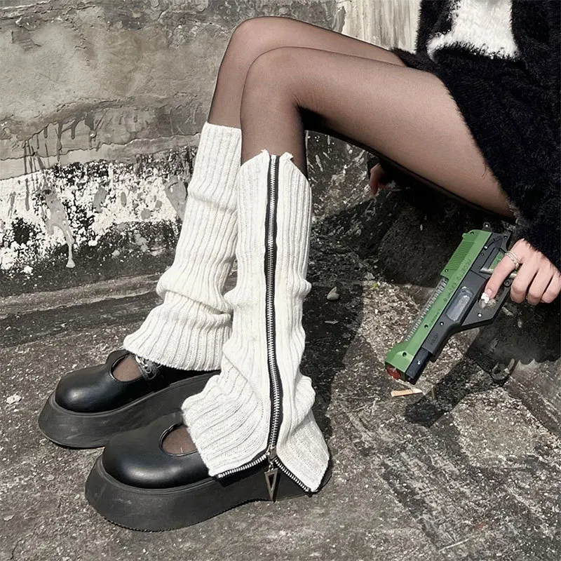 

Women's White Leg Warmers Lolita Goth Hand Warmer Fashion Y2k Socks Leggings Japanese Knit Socks Legs Cover Cosplay Accessories