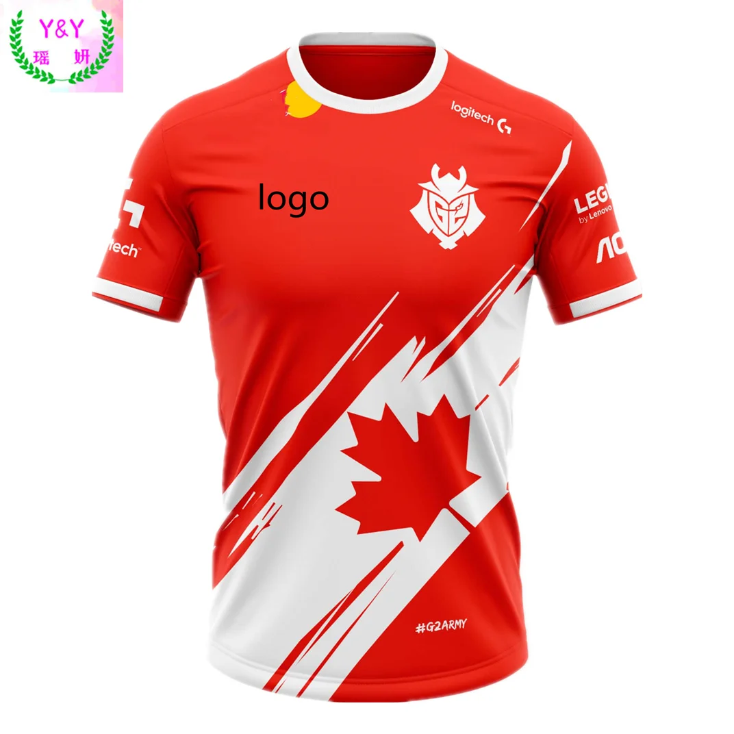 

League of Legends G2 E-sports Team Uniform G2 Esports Uniform Team Jersey Latest G2 National Team Uniform T-shirt 2021 G2 Canada