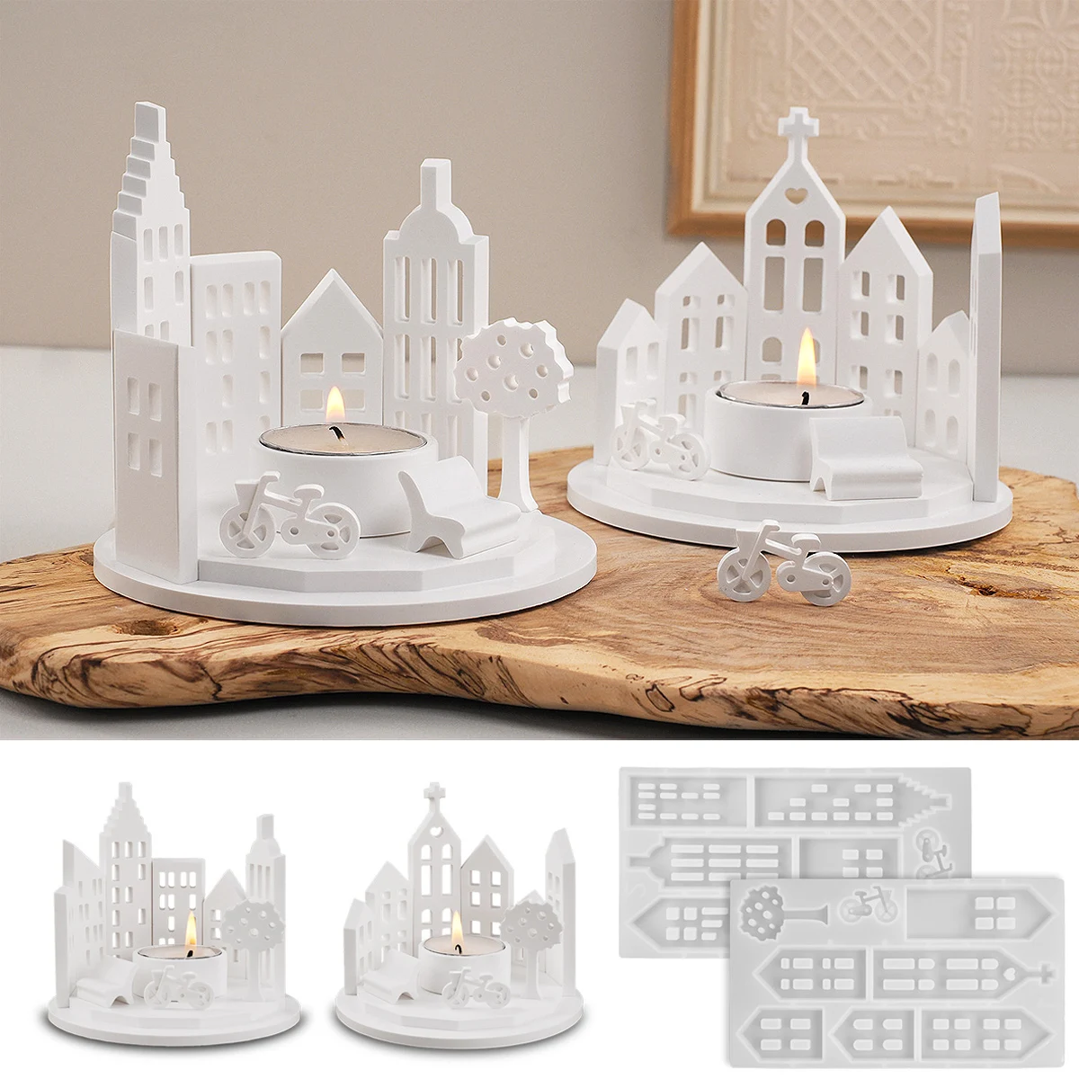 Круглый дом строительный подсвечник силиконовая форма сделай сам гипс бетон