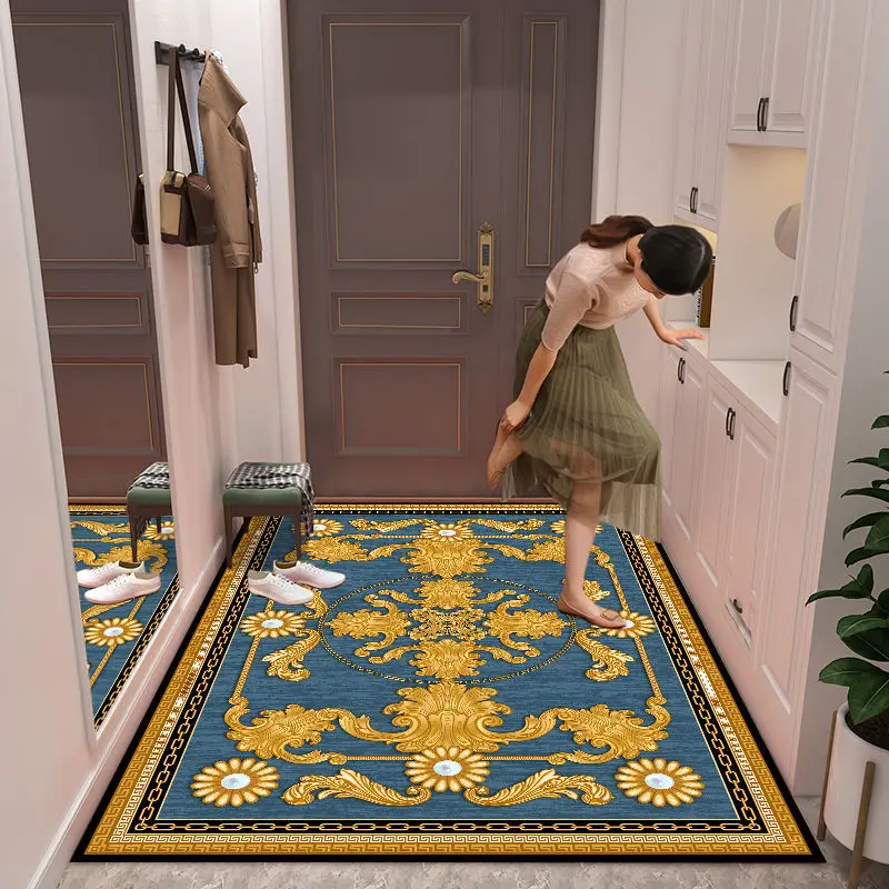 

Напольный коврик в европейском стиле ретро для домашнего декора, нескользящий ковер для спальни, гостиной, кухни, коридора, прихожей
