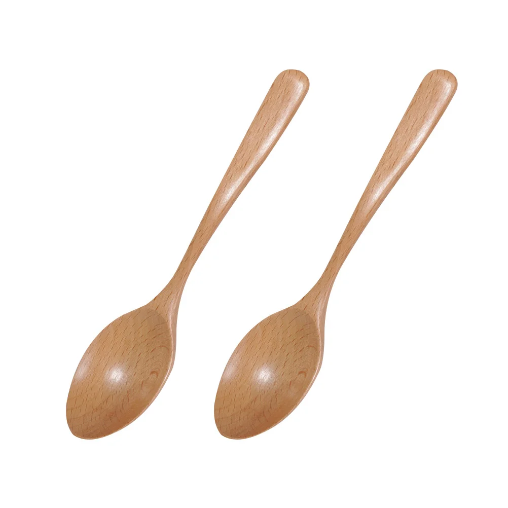 

Spoon Wooden Spoons Eating Wood Scoop Coffee Serving Stirring Salt Bath Teaspoon Mixing Pudding Gadget Kitchen Rice Cream Ice