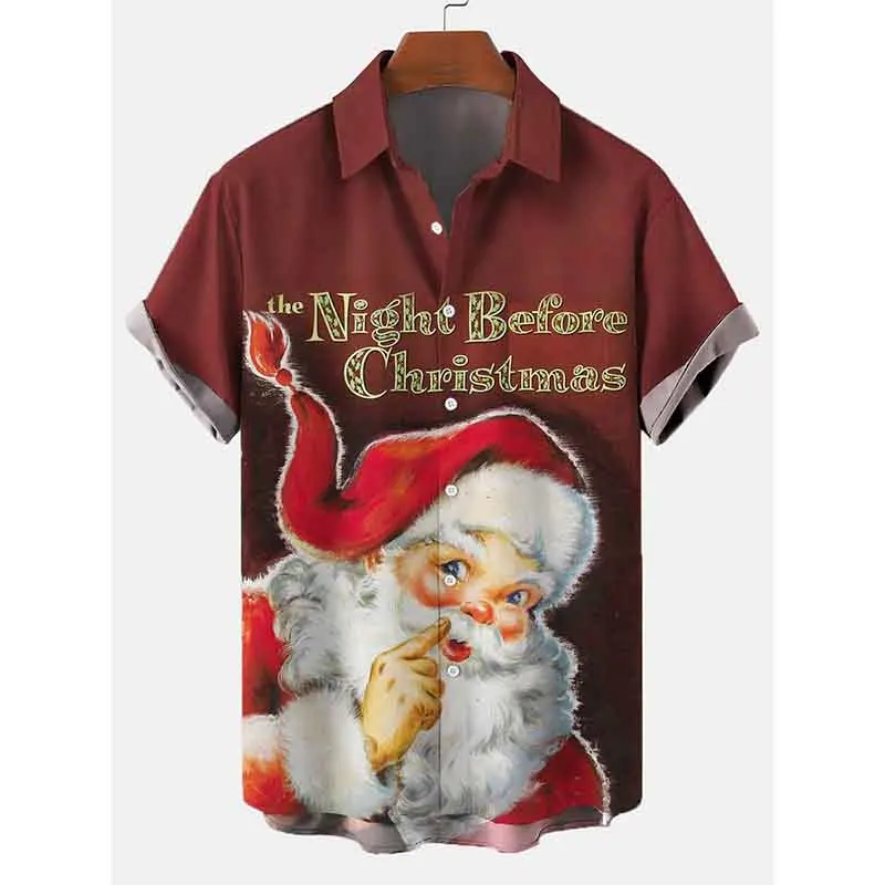 

Christmas Series Men‘s Short Sleeve Tee Shirt Men Oversized Blouse Tops