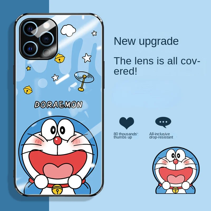 

Bandai Disney New Glass Phone Case for IPhone 13 13Pro 12 12Pro 11 Pro X XS Max XR 7 8 Plus Kawaii Cartoon Back Covers Shell