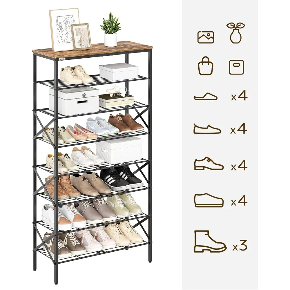 Стойка для обуви 8-уровневая органайзер хранения полка большой емкости вмещает 32