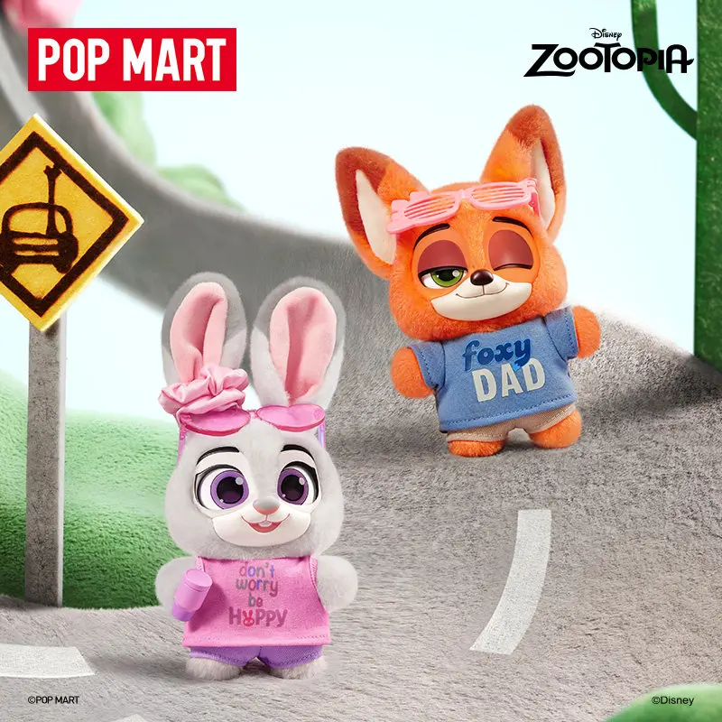 Фото POP MART Disney Zootopia Серия Ace Duo: Плюшевые подвески, игрушки в закрытых коробках-сюрпризах, милые украшения, фигурки, декор для дома и рабочего стола. №1