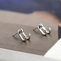 punk c shaped stud earrings for women jewelry personality gift