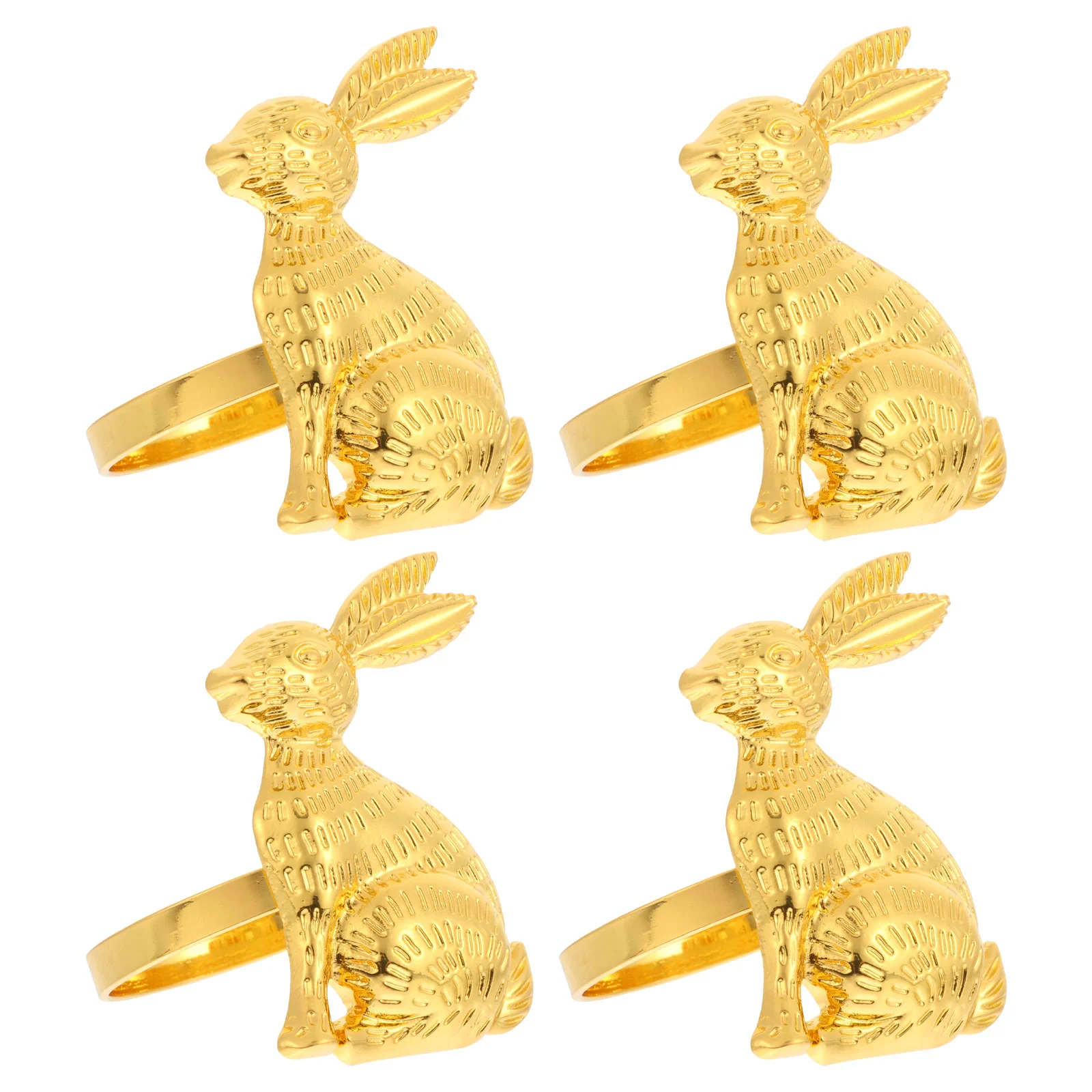 

4pcs Easter Rabbit Shaped Napkin Rings Dining Table Napkin Rings Napkin Decors