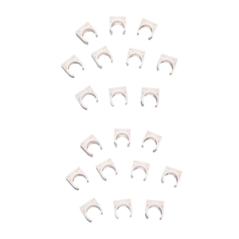

20 Pcs 20Mm Diameter White PVC Water Supply Pipe Clamps Clips Fittings