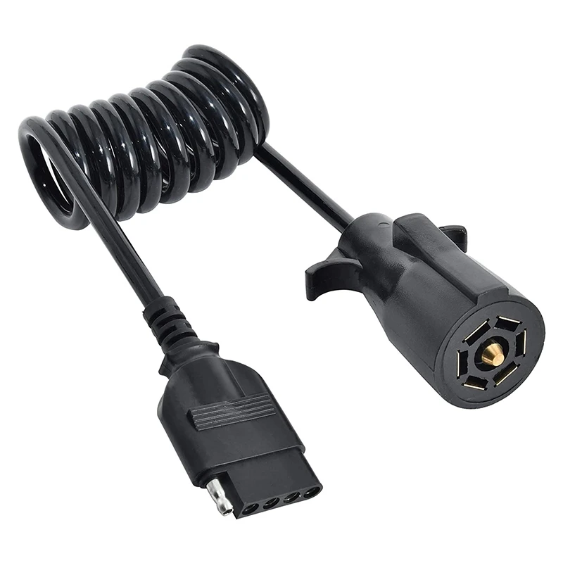 7-ходовой круглый до 5-ходовой плоский спиральный адаптер для подключения прицепа