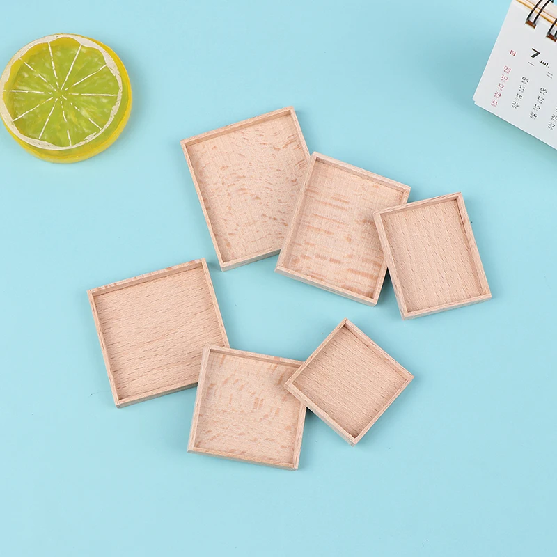 

1:12 Dollhouse Miniature Mini Plate Wood Tray Model Kitchen Decor Accessories