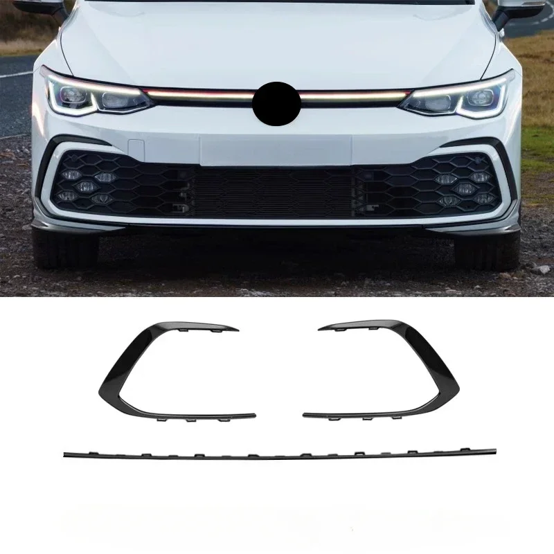 

Решетка переднего бампера 2021-2023 гг. Аксессуары для Vw Golf 8 Mk8 R-Line GTI Спортивная версия Передняя воздухозаборная решетка Комплекты отделки противотуманных фар