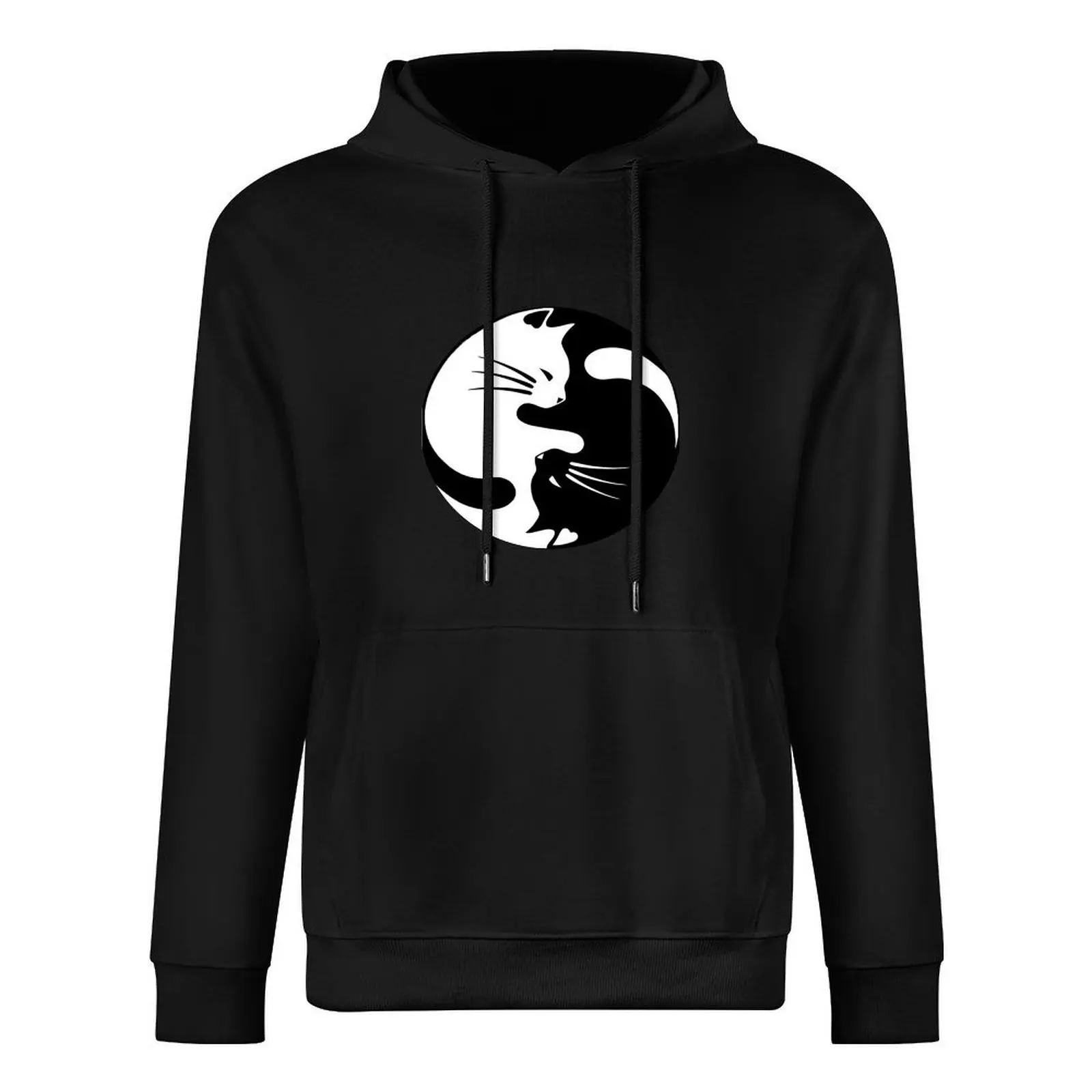Пуловер с капюшоном Ying yang cat эстетичная одежда мужская осенняя новые особенности