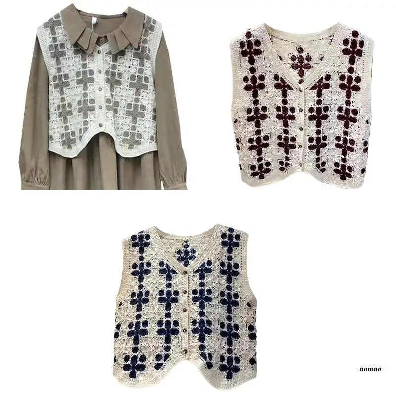 

Women Summer Sling Crop Top Crochet Knitted Vest Waistcoat Hollow Camisole Vest