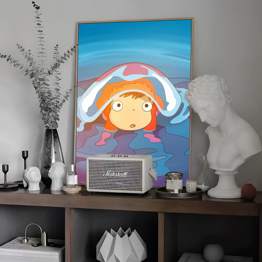 Аниме P-ponyo классический аниме постер водостойкая бумажная наклейка кофейня бар