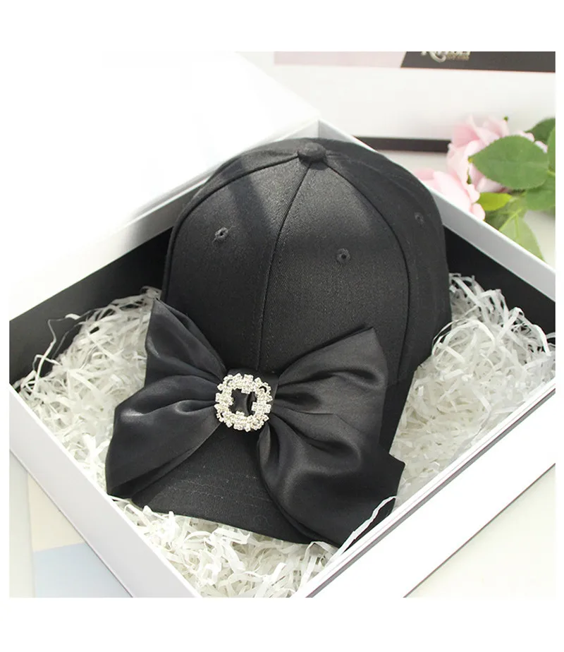

202208-shi, новинка, горячая распродажа, Прямая поставка, дизайнерский стиль, стразы, Женская бейсбольная шляпа с бантом