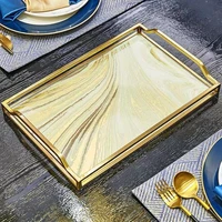 luxury european rectangular tray ornaments home living room storage plate nordic wind fruit plate decorations platters and trays