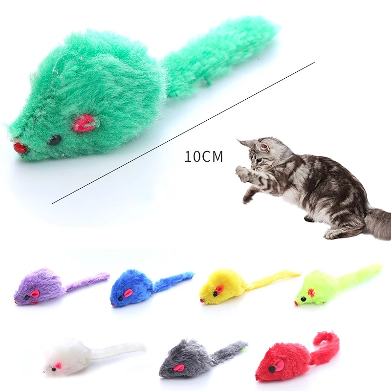 

5/10Pcs Furry Plush Cat Toy Soft Solid Interactive Mice Mouse Toys Funny Kitten Pet Cats Playing Scratch Training Game Supplies