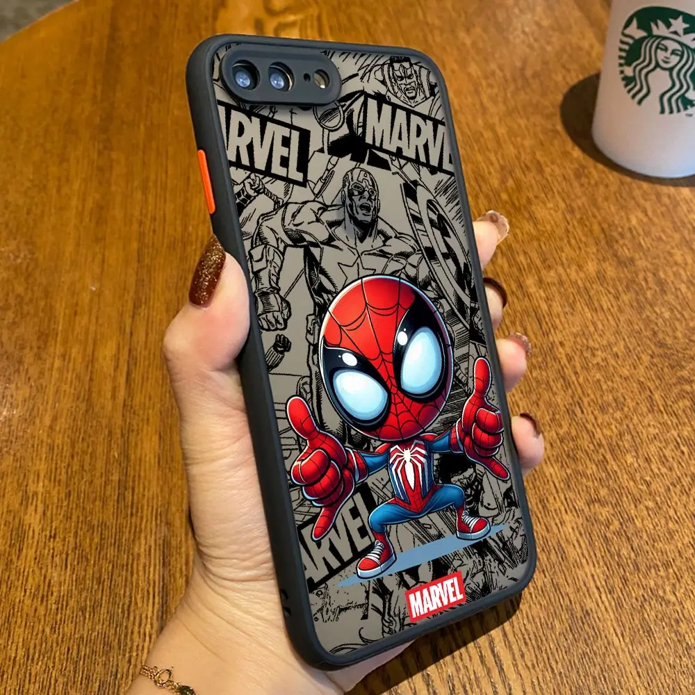 Фото Матовый чехол Marvel с героями мультфильмов для iPhone 17E 17 16 16E 15 14 13 12 11 Pro Max 17 Air 7 8 Plus XR XS, защитный чехол с Веномом, Железным человеком, Халком №4