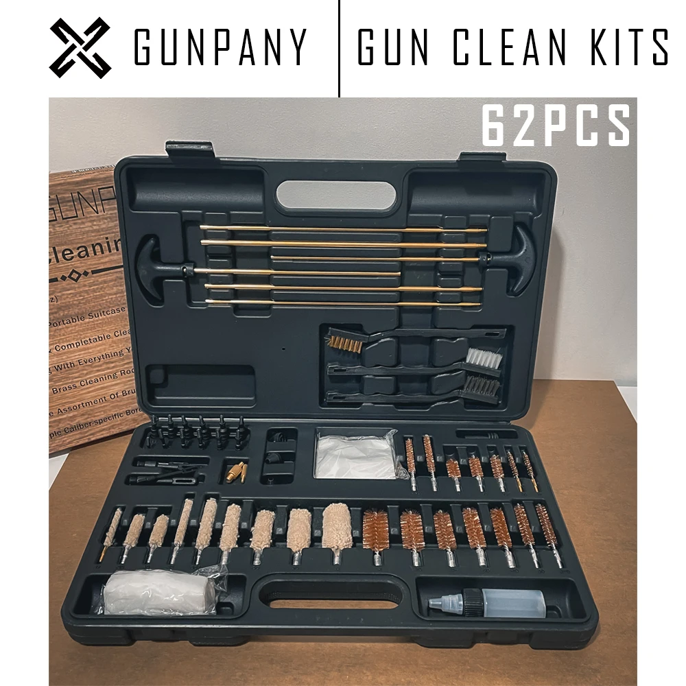 

GUNPANY Universal Gun Cleaning Kit Hunting Tactical Rifle Gun Barrel Cleaning Accessory Tool Shotgun Brush Cleaner 62pcs/Set