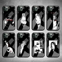 anime naruto itachi uchiha phone case tempered glass for iphone 13 12 11 pro mini xr xs max 8 x 7 6s 6 plus se 2020 cover