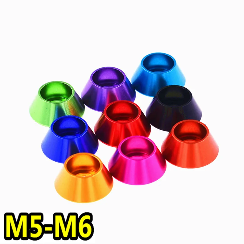 

1Pcs OD 15.8mm M5 M6 Aluminum Anodized Colorful Countersunk Umbrella Flat Head Screw Concave Conical Decorative Groove Washer