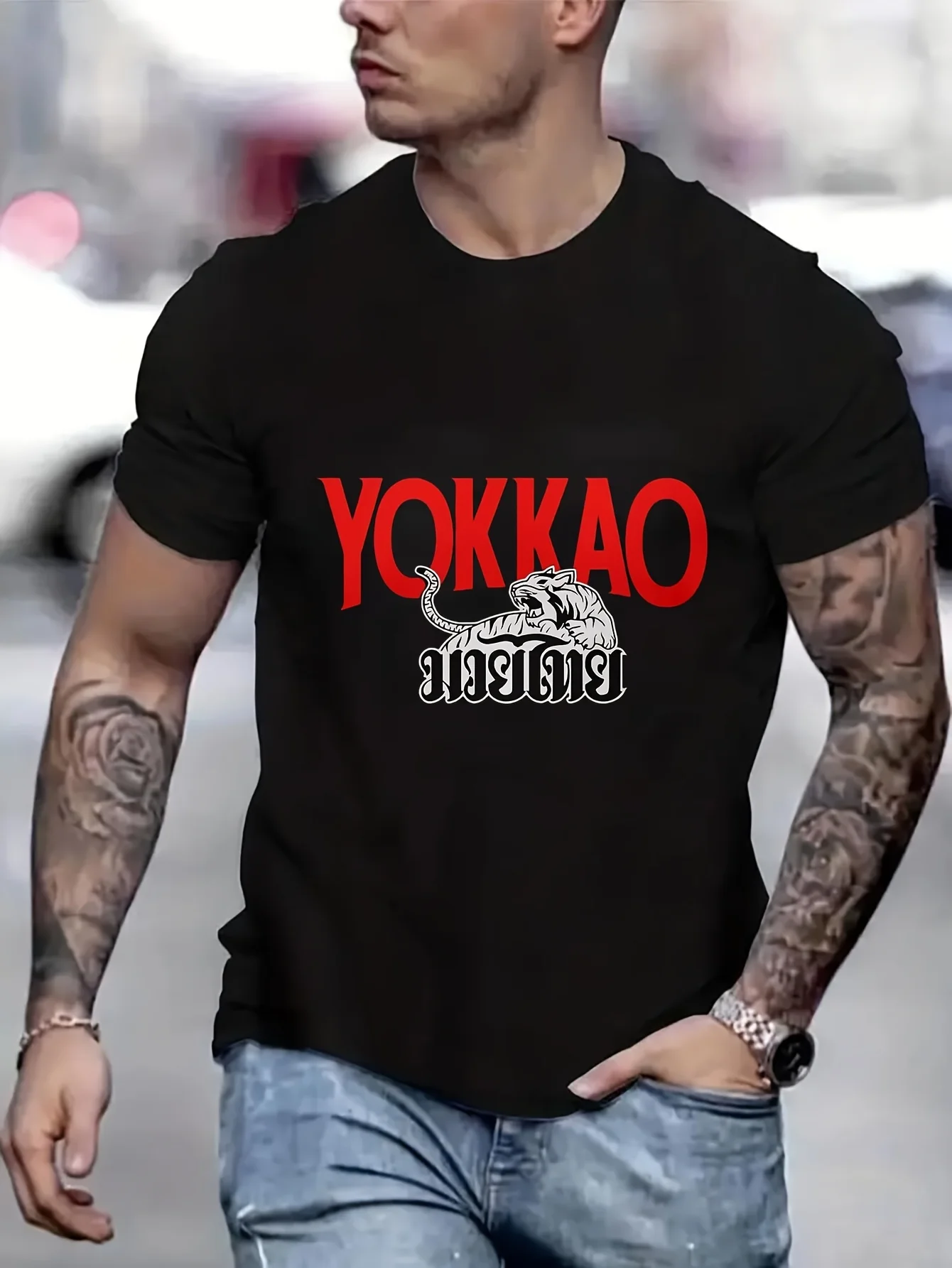 Фото Yokkao Muay Thai Kawaii забавные футболки забавные футболки аниме мужская футболка футболка с принтом B 5021892 №1