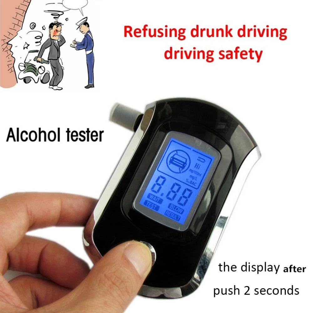 

Digital Breath Alcohol Tester Mini Professional Police AT6000 Alcohol Tester Breath Drunk Driving Analyzer LCD Screen