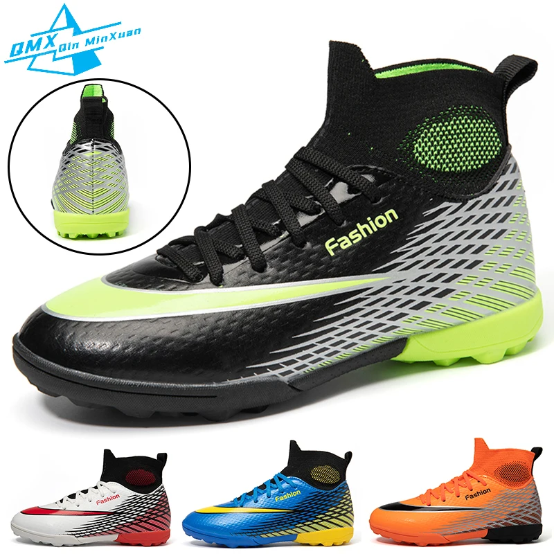

Soccer Shoes Child Fashion High Naked Professional Non-slip Students Indoor Football Boots Boys Futsal Training Shoes For Kids