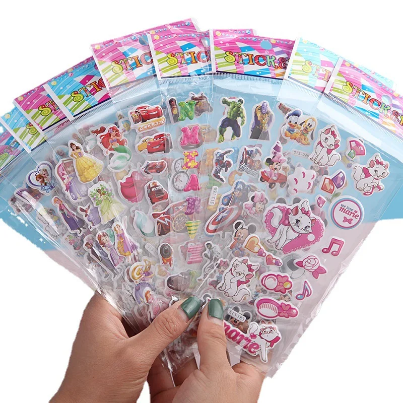 

20Pcs 3D Puffy Bubble Stickers Princess Car Animals Waterpoof DIY Baby Education Classic Toys for Kids Birthday Party Favors