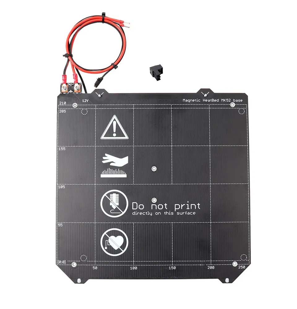 

Prusa i3 MK2.5S 3d Printer MK52 Heated Bed 12V Assembled N35UH Magnets Power Cable Thermistor Textile Sleeve i3 Mk2.5 Heatbed
