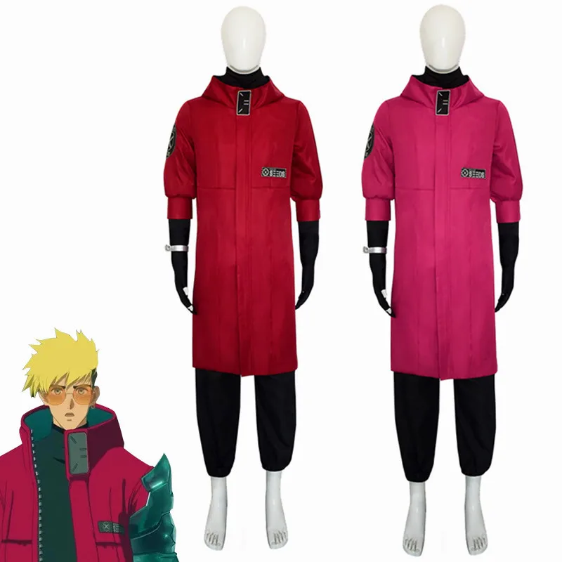 

Anime CosDaddy Trigun Cosplay Costume Vash the Stampede Adult Red Uniform Halloween Party Coat Pants Gloves Glasses Suit