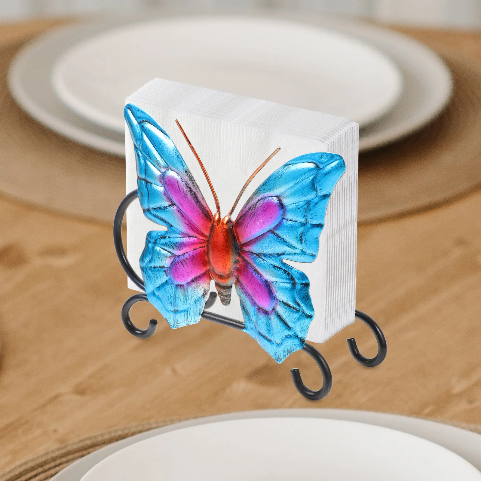 

Butterfly Napkin Holder Vintage Metal Tissue Rack for Countertop Napkin Paper Towel Holder Stand