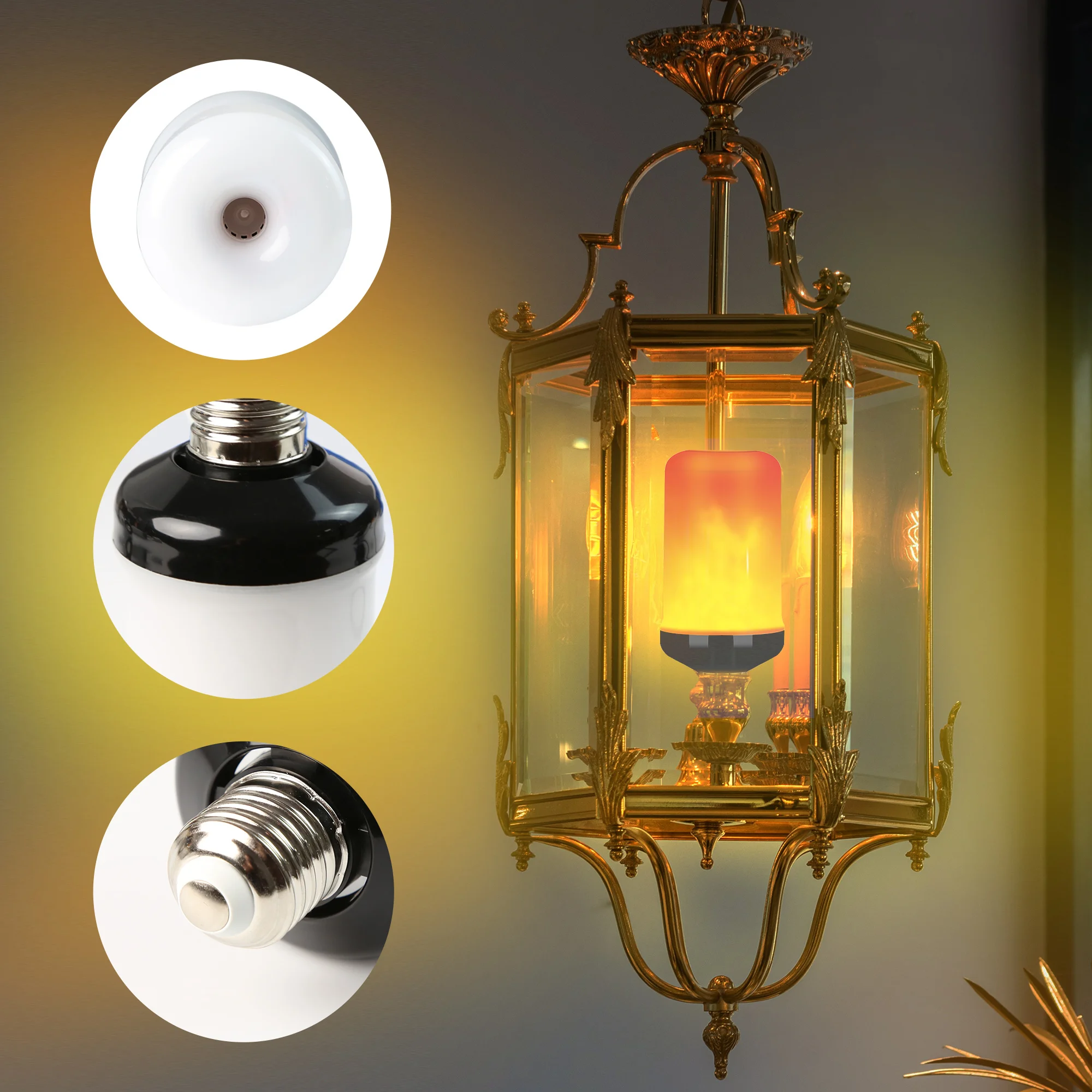 1 шт. лампы с имитацией пламени 85-265 в 4 режима