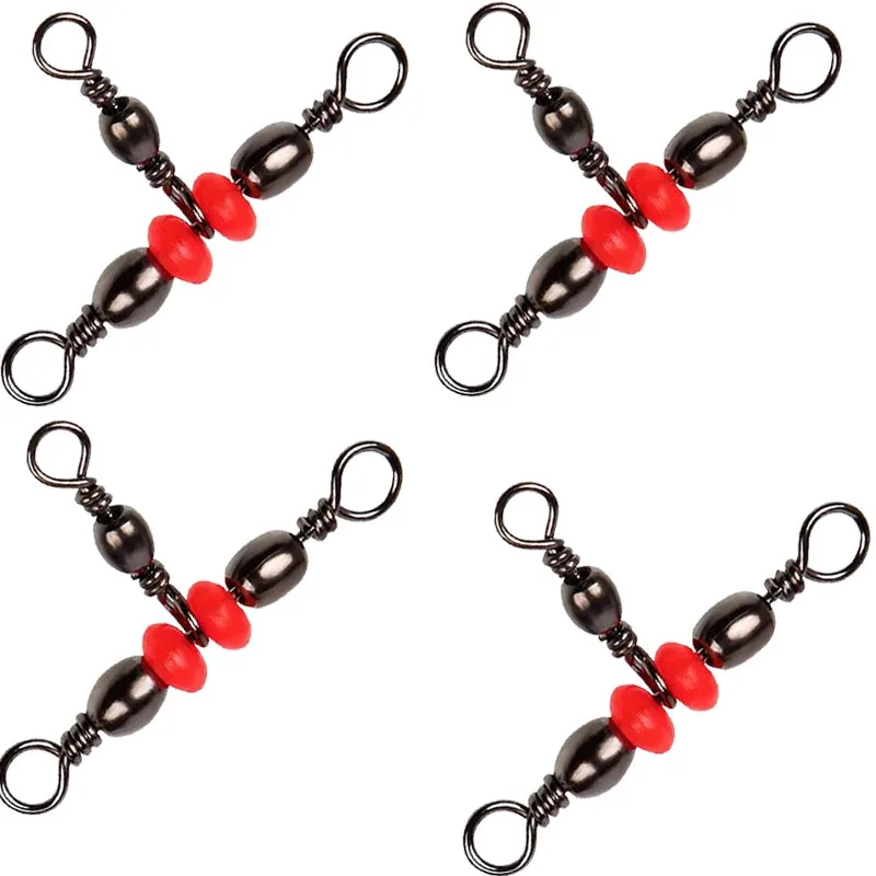 

50pcs/lot Bearing Fishing Swivel Rolling Barrel 3 Way Swivels Fishhook Lure Line Connector Fishing Tackle Accessories