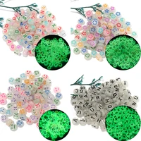 acrylic luminous letter beads 4x7mm color oil dripping love scattered beads diy handmade jewelry accessories