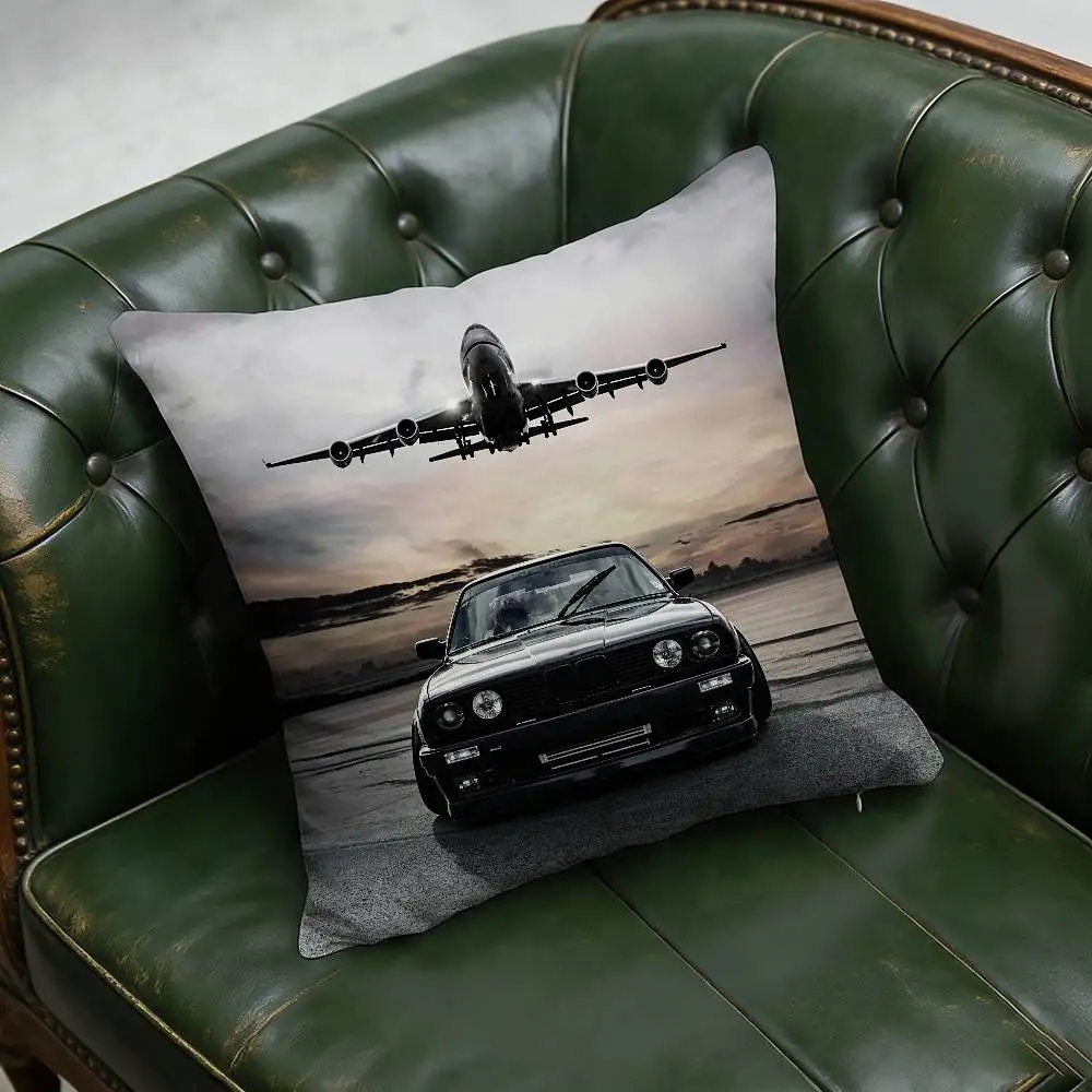 Фото Наволочка для декоративной подушки для спортивного автомобиля BMW E30, 45 см x 40 см, декоративная наволочка для кровати, индивидуальный дизайн, квадратная наволочка. №4